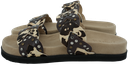 MARUTI - BRUINE EN BEIGE SANDALEN MET TWEE BANDJES