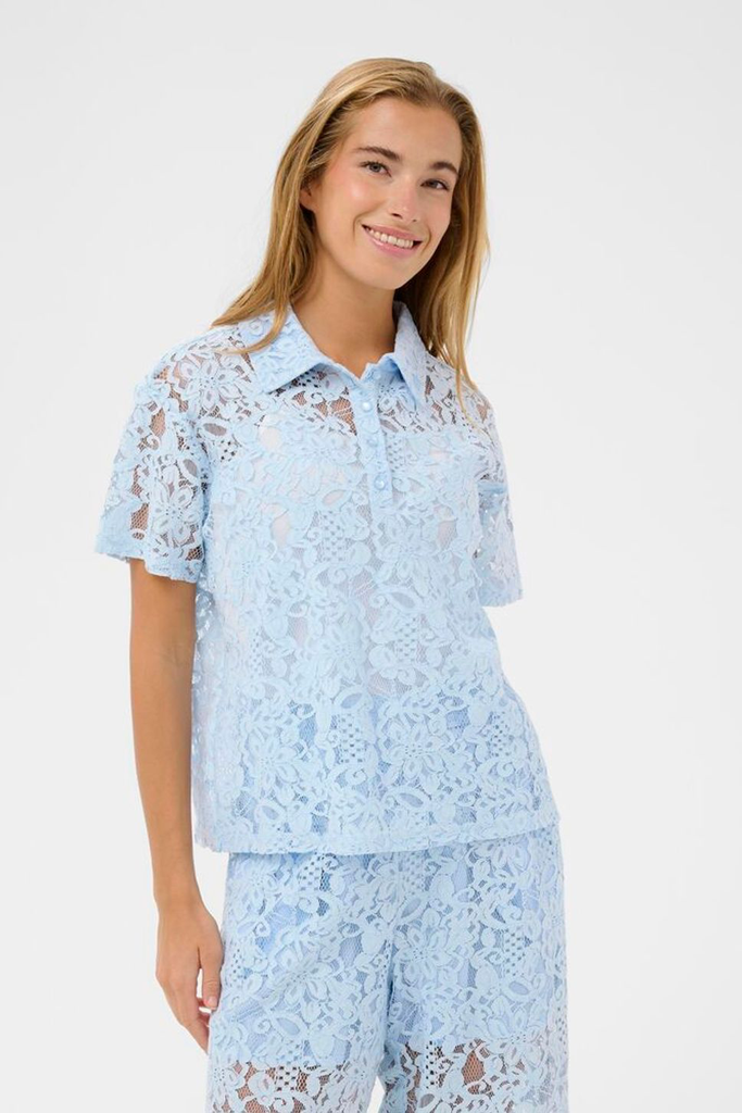 KAFFE - "KALACY" BLUE LACE BLOUSE