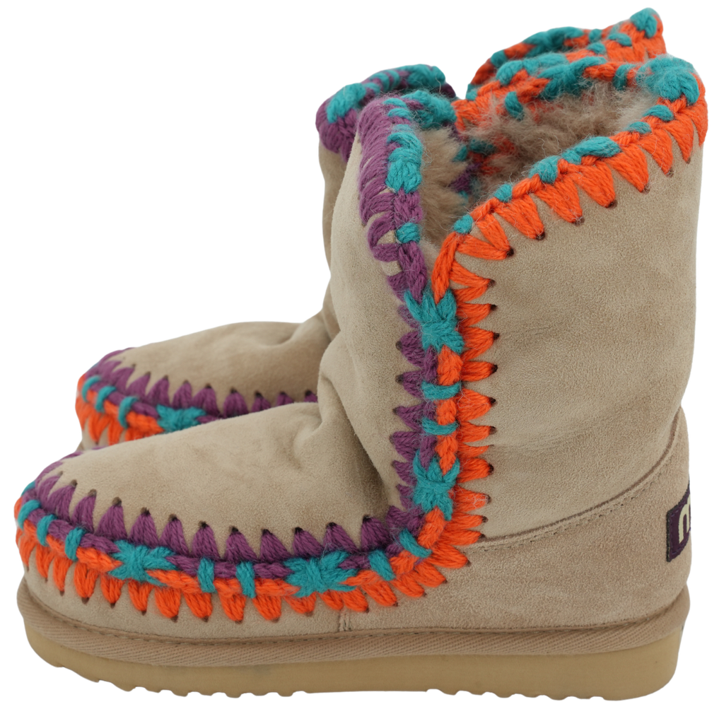 MOU - BEIGE FUR-LINED BOOTS FOR CHILDREN