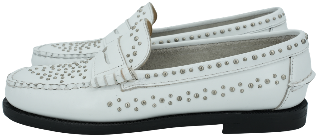 SEBAGO - WITTE "DAN STUDS" MOCASINS (36)