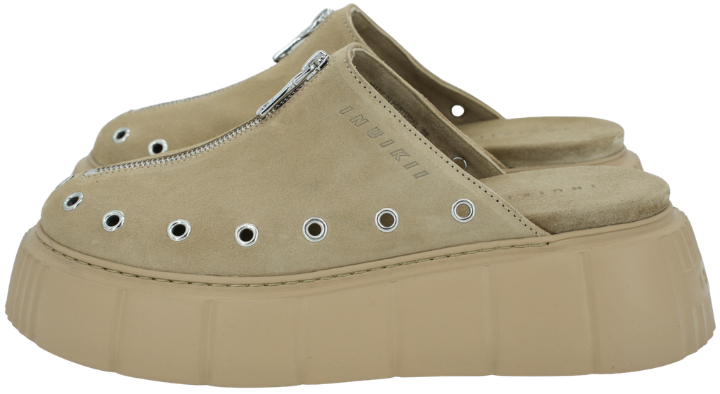INUIKII - "MATILDA SUEDE" BEIGE MULES (36)