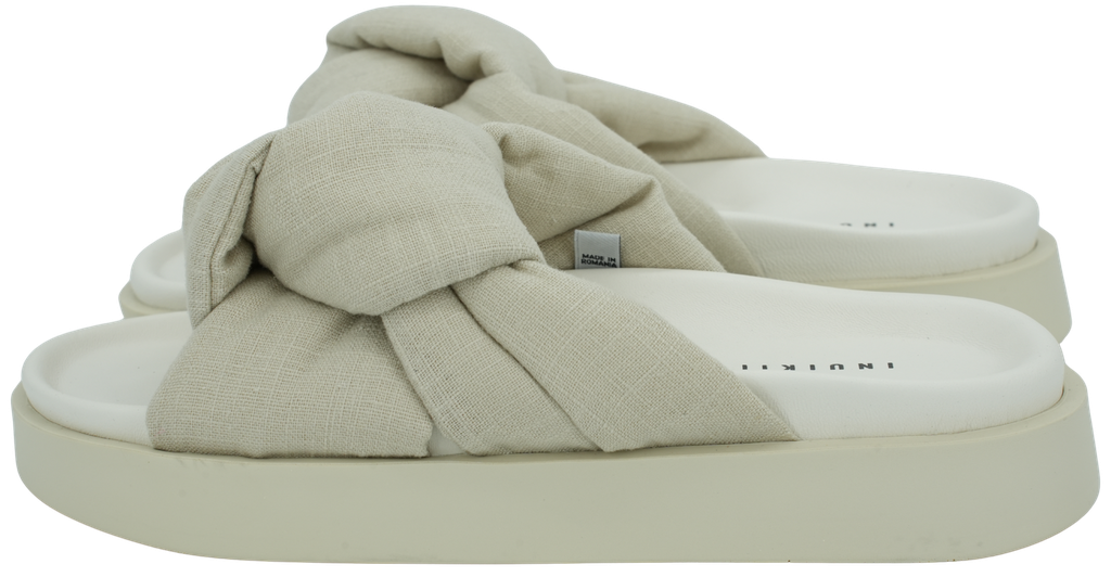 INUIKII - SANDALES " OVERSIZED LINEN" BLANCHES