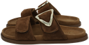 INUIKII - "DREAMER BUCKLE" BRAUNE SANDALEN