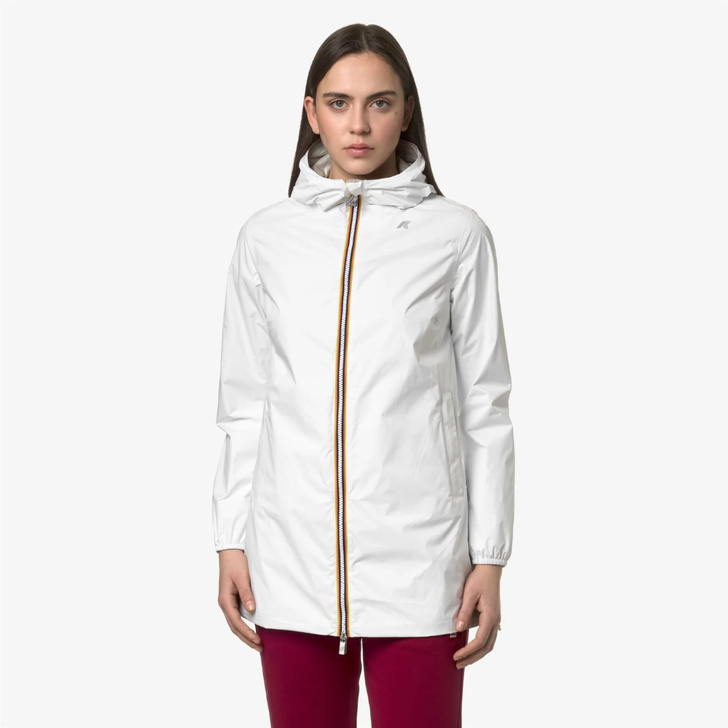 K-WAY - BEIGE EN WITTE "SOPHIE PLUS 2 REVERSIBLE" JAS
