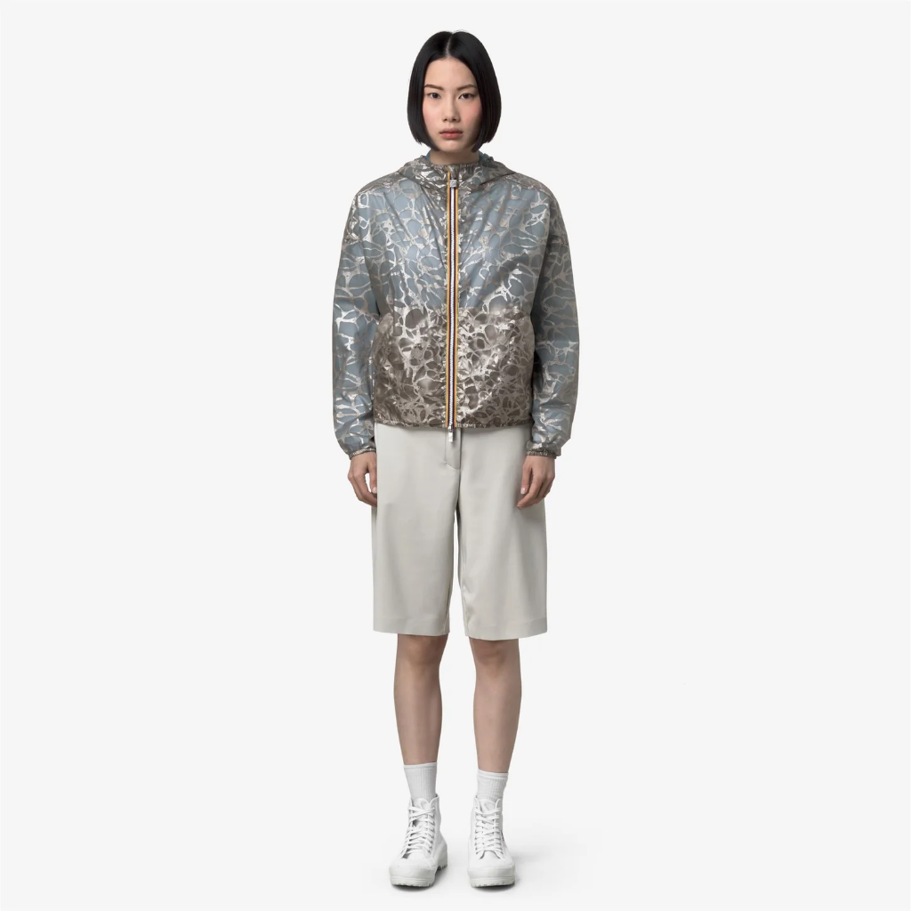 K-WAY - BLAU-SILBERNE "LAURETTE SUPER LIGHT"-JACKE (XS)