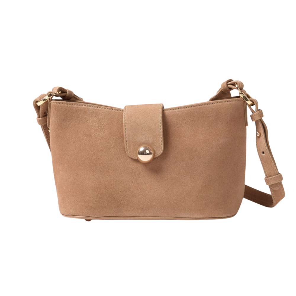 MARADJI - "CLAUDIA" BEIGE SUÈDE BAGUETTE TAS