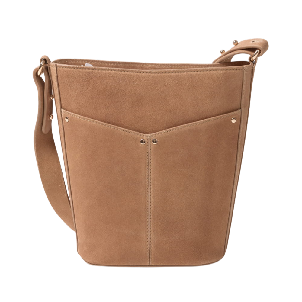 MARADJI - "GABRIELLE" BUCKET BAG AUS BEIGEFARBENEM WILDLEDER