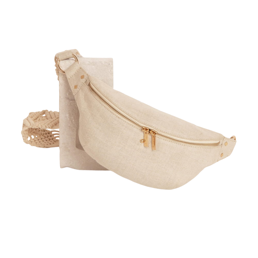 MARADJI - "NICOLE" BEIGE LINEN WAIST BAG