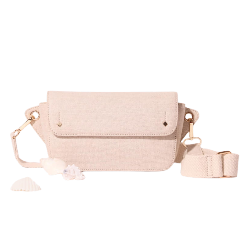 MARADJI - GÜRTELTASCHE „EMILIE“ AUS BEIGEM LEINEN