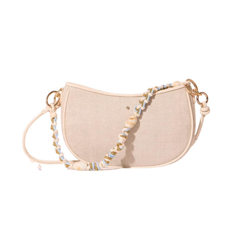 MARADJI - "SCARLETT" BAGUETTE-TAS VAN BEIGE LINNEN