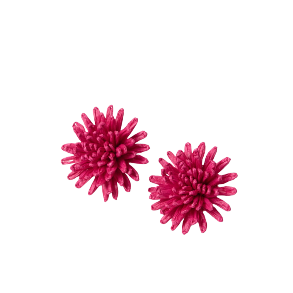 MARADJI - OORBELLEN "OURSIN" VAN FUSCHIA KRAALSTRO