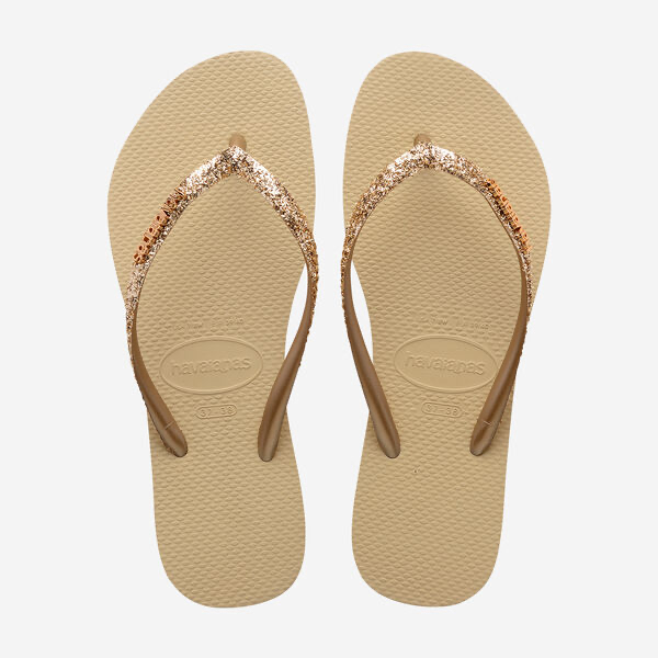 HAVAIANAS - TONGS "SLIM GLITTER II" BEIGES
