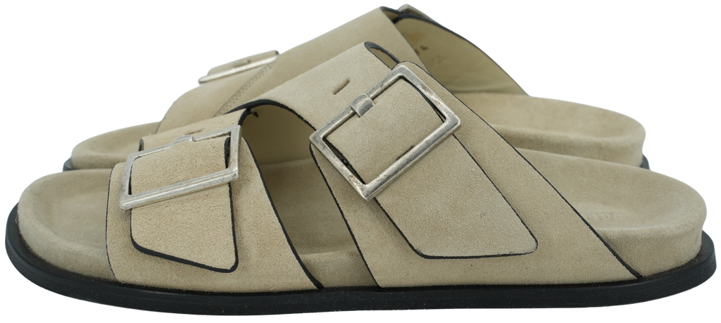 ALOHAS - BEIGE "ALBA" WILDLEDERSANDALEN (36)