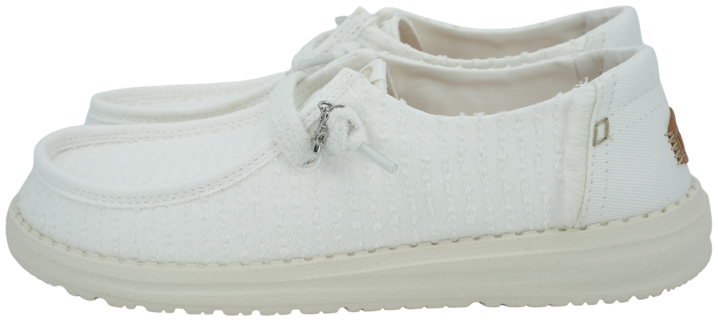 HEY DUDE - WITTE "WENDY FRAYED" MOCASINS