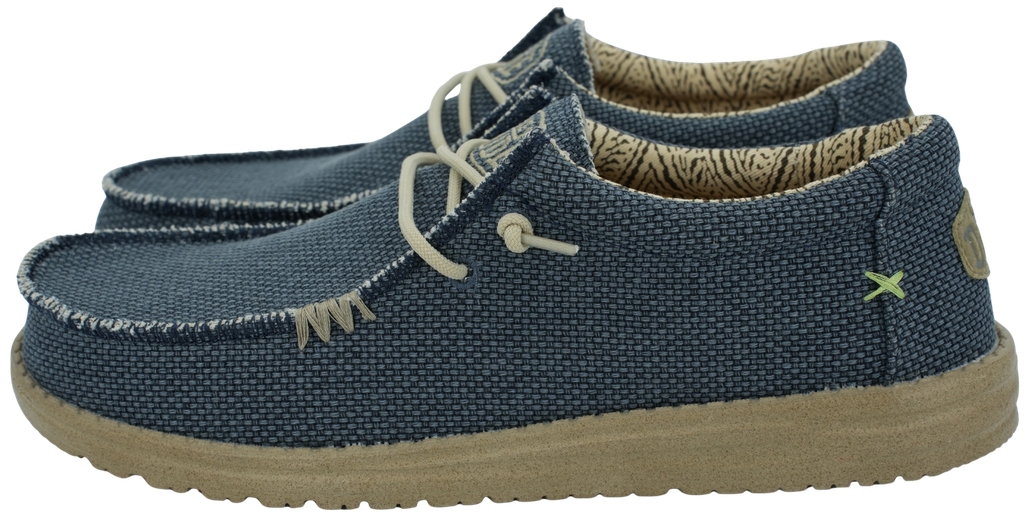 HEY DUDE - MARINEBLAUWE "WALLY BRAIDED" MOCASSINS