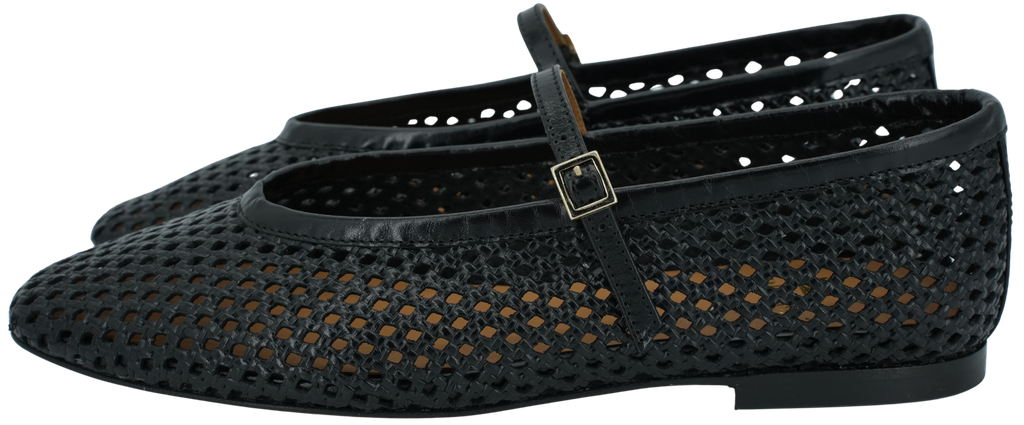 BOBBIES - BLACK "MAYA" BALLET FLATS (37)