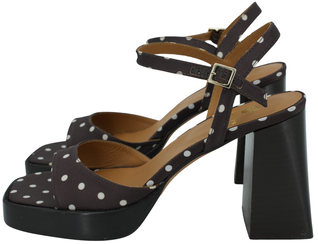 BOBBIES - SANDALES À TALONS "LENKA" POIS MARRONS  (37)
