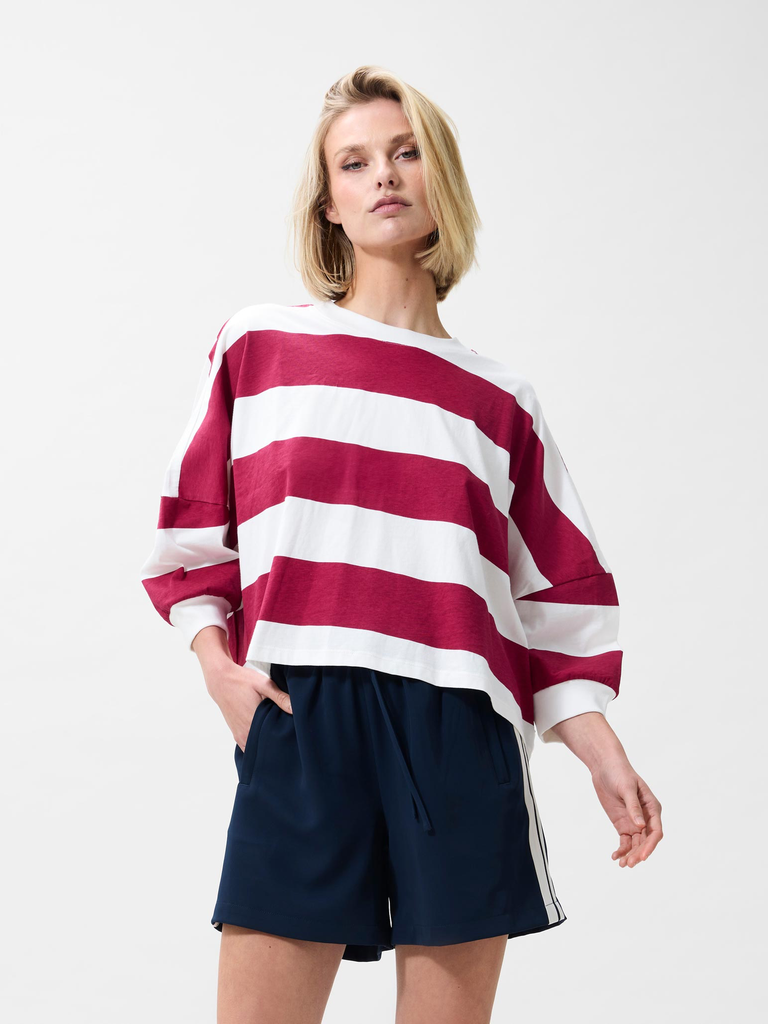 CATWALK JUNKIE - WHITE AND RED LONG-SLEEVED T-SHIRT