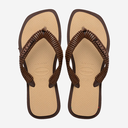 HAVAIANAS - TONGS "TOP SQUARE FUSION BOHO" BEIGES ET MARRONS