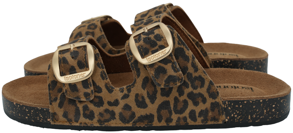 ISOTONER – SANDALEN MIT LEOPARDENMUSTER UND DOPPELRIEMEN (36)