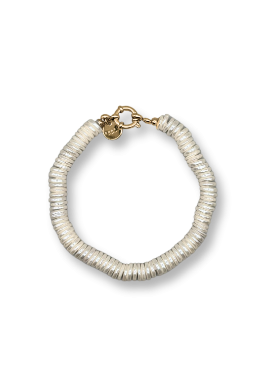 BONNIE STUDIOS - WITTE "DISCO PEARL" ARMBAND
