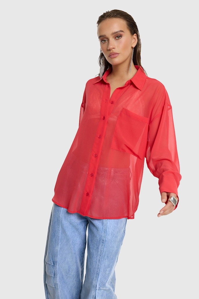 REFINED DEPARTMENT - BLOUSE "GINNY" ROUGE