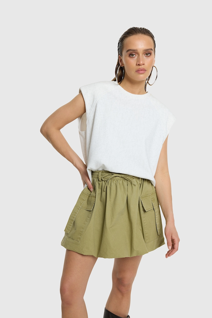 REFINED DEPARTMENT - TOP "MIA" LICHTGRIJS