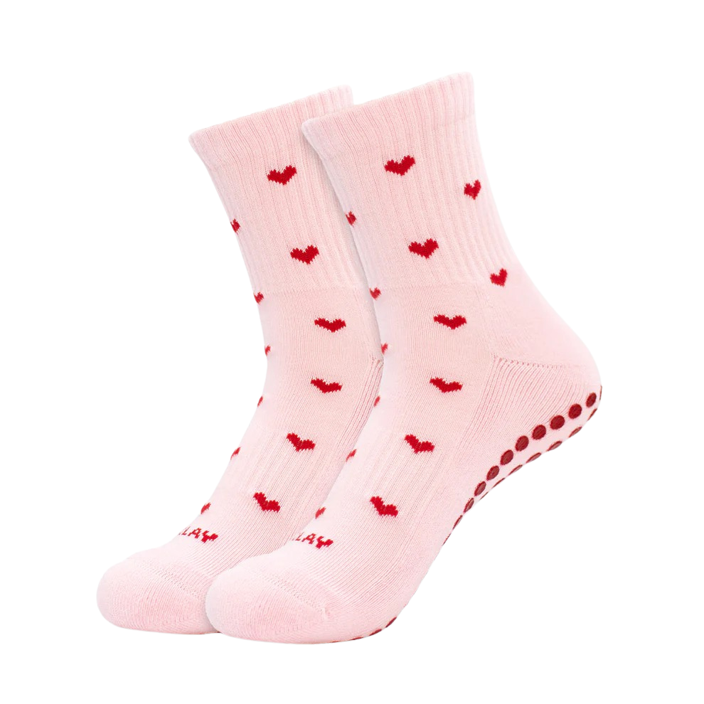 JCLAY - "RED HEARTS" GRIP SOCKS