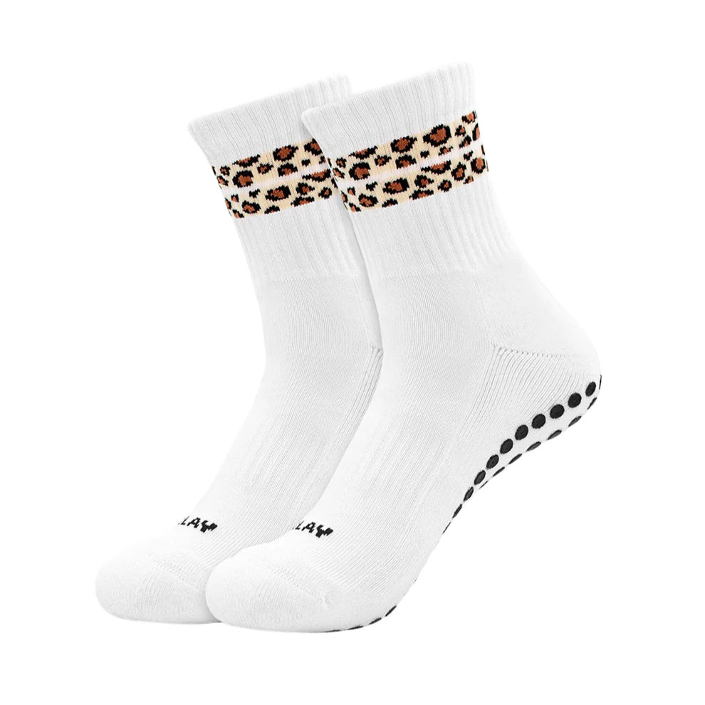 JCLAY - CHAUSSETTES GRIP "LEOPARD"