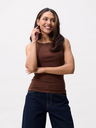 CATWALK JUNKIE - BROWN ROUND NECK TOP