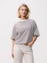 CATWALK JUNKIE - T-SHIRT MARINIÈRE MARRON ET BLANC