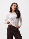 CATWALK JUNKIE - BEIGE LACE LONG-SLEEVED T-SHIRT