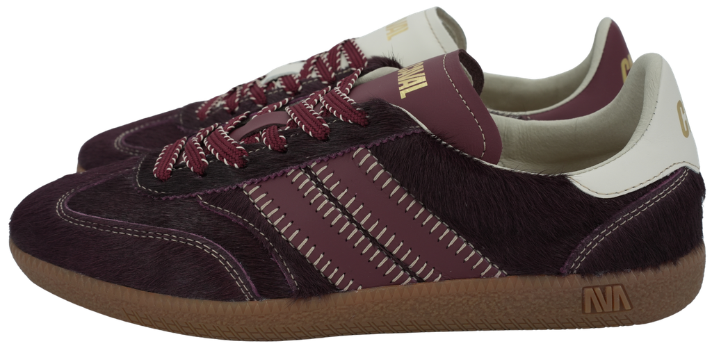 CAVAL - "PULSE" BURGUNDY PONY-HAIR SNEAKERS (36)