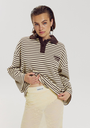 HARPER AND YVE - SWEAT "POLLIE" JAUNE ET MARRON