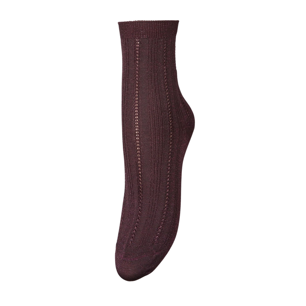 BECKSÖNDERGAARD -  CHAUSSETTES GLITTER "DRAKE" BORDEAUX