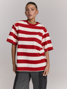 REFINED DEPARTMENT - ROT GESTREIFTES ÜBERGRÖSSE-T-SHIRT "DORI"