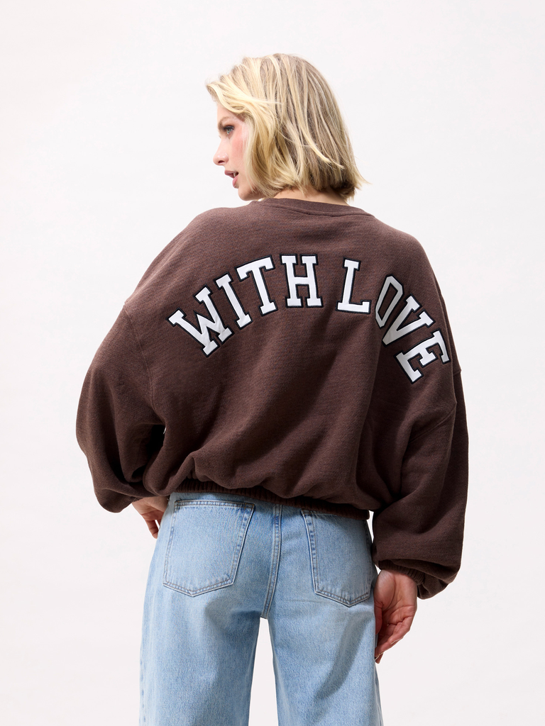 CATWALK JUNKIE - SWEAT GRAPHIQUE OVERSIZED MARRON