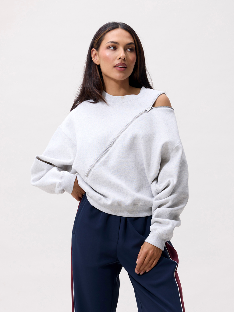CATWALK JUNKIE - SWEAT GRIS AVEC TIRETTE