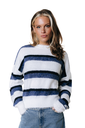 COLOURFUL REBEL - PULLOVER "OLIVIA" BLANC ET BLEU