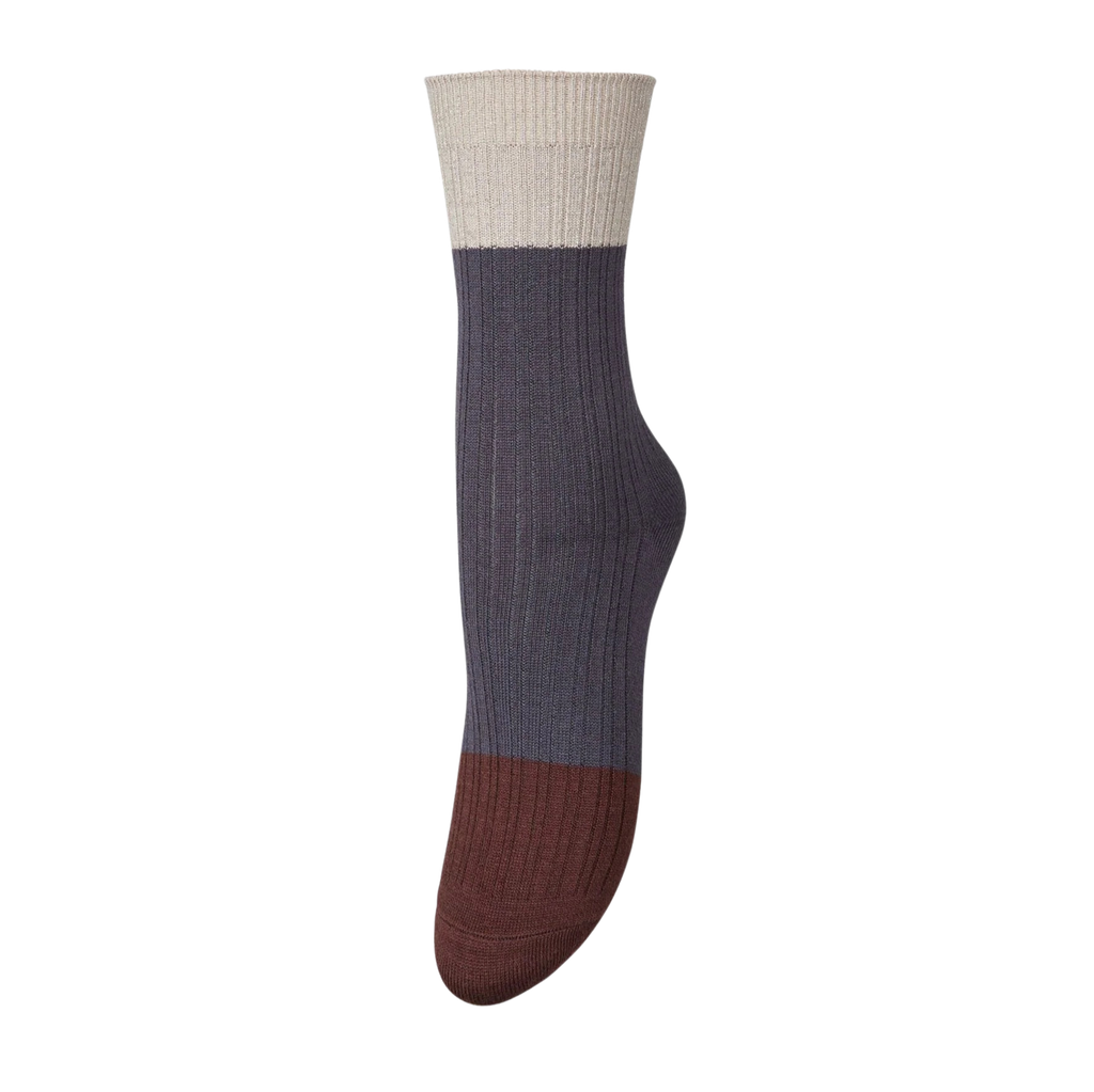 BECKSÖNDERGAARD -  "COLOURBLOCK BAM" GRAUEN SOCKEN