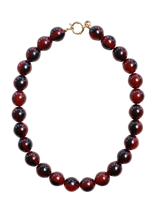BONNIE STUDIOS - "WILMA" BURGUNDY NECKLACE
