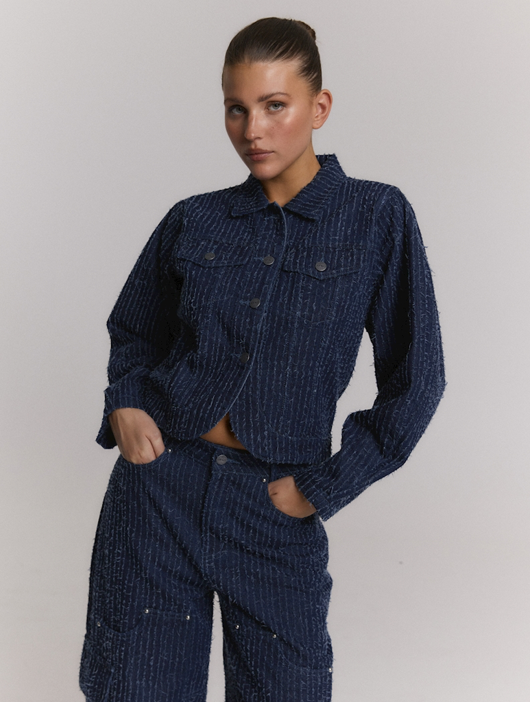 REFINED DEPARTMENT - MARINEBLAUWE "AYLA" DENIM JAS