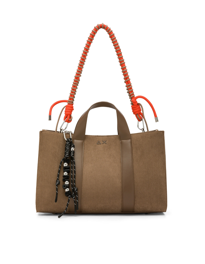 SUN68 - SAC CABAS EN VELOUR BEIGE