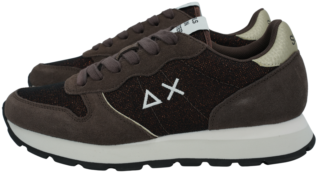 SUN68 - BROWN “ALLY GLITTER” SNEAKERS