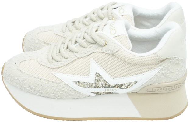 LUI JO - "DREAMY 03" BEIGE PLATFORM SNEAKERS (36)