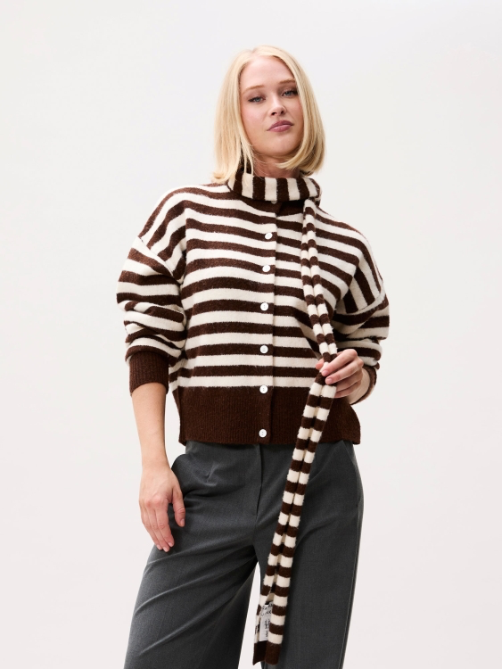 CATWALK JUNKIE - ECHARPE LIGNÉE BEIGE ET MARRON