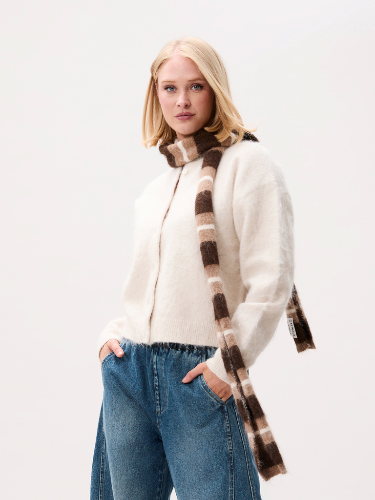CATWALK JUNKIE - GESTREIFTER SCHAL IN BEIGE UND BRAUN