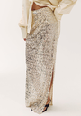 HARPER AND YVE - JUPE LONGUE "LENY" À SEQUINS BEIGE
