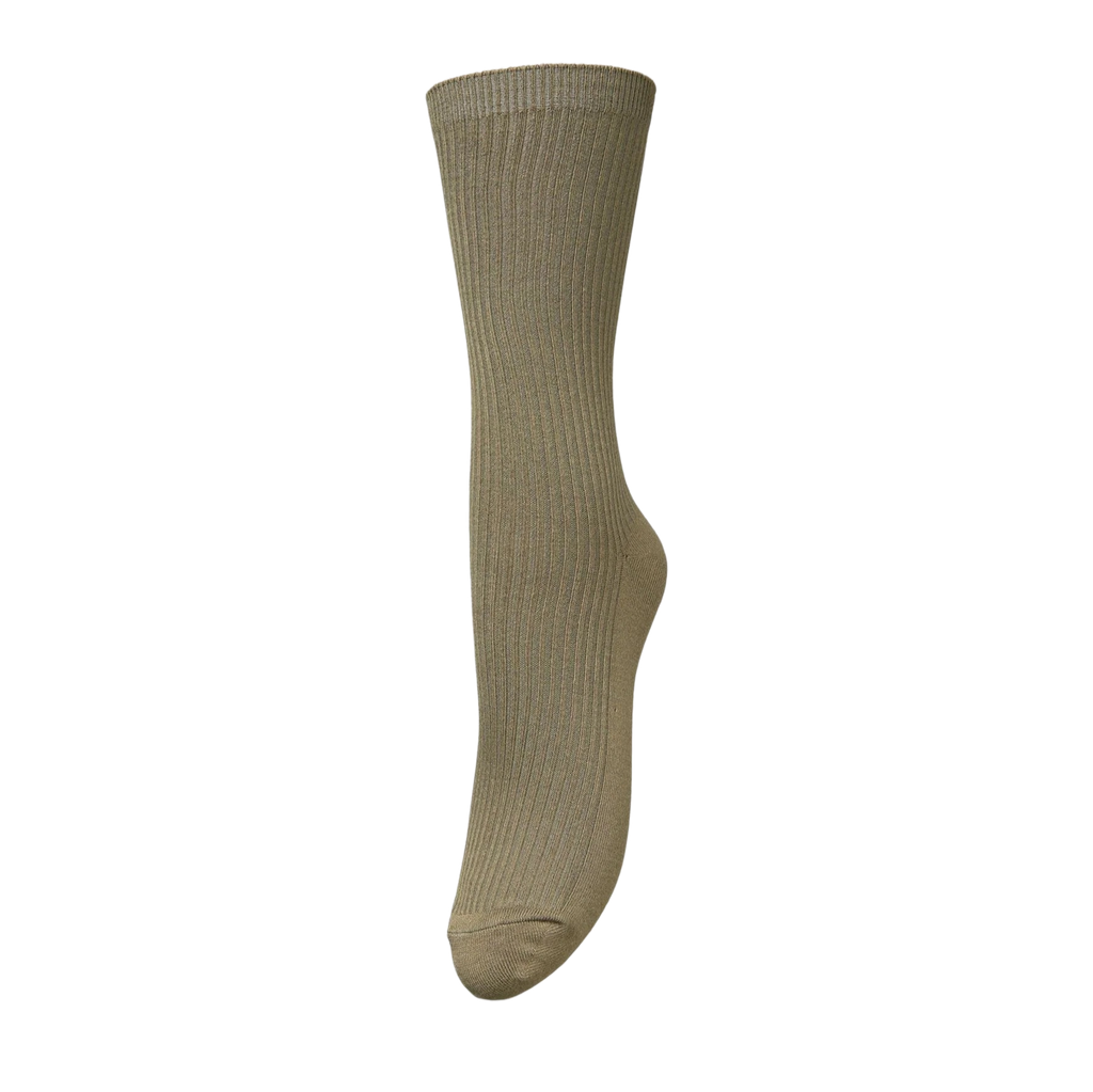 BECKSÖNDERGAARD - CHAUSSETTES "TELMA SOLID" KAKI