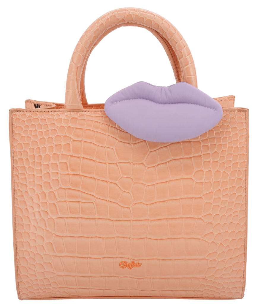 BUFFALO - BIG BOXY CROCO ORANGE TAN